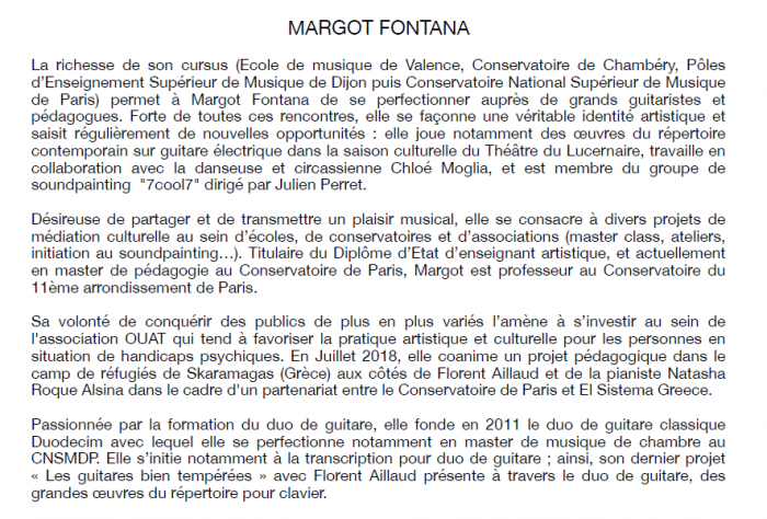 Biographie de Margot Fontana